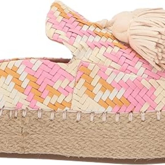 Gentle Souls Kenneth Cole Womens Pink Patterned Padded Tasseled Woven Rory Round - Picture 7 of 8